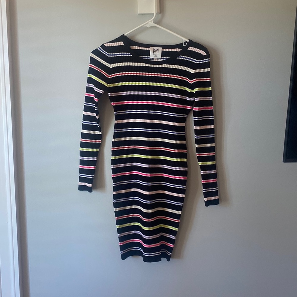 Milly Minis Multi Stripe Long Sleeve Dress